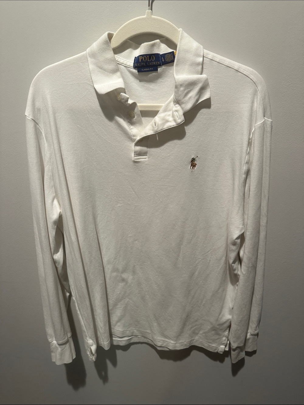 Polo by Ralph Lauren White Long-Sleeve Classic Polo